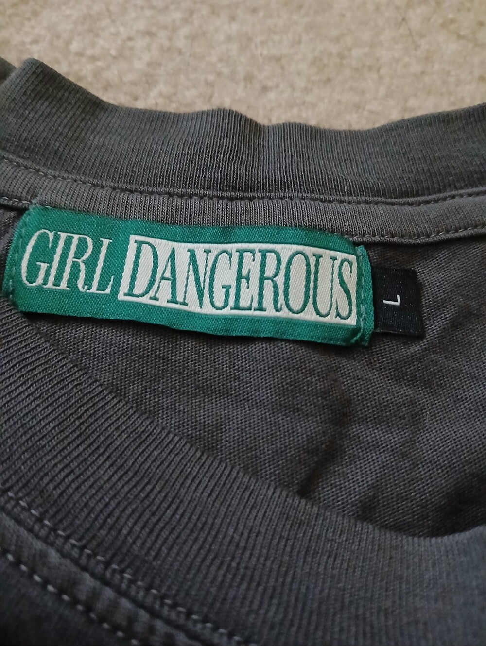 Girl Dangerous Charcoal Grey Tee